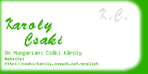 karoly csaki business card