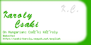 karoly csaki business card